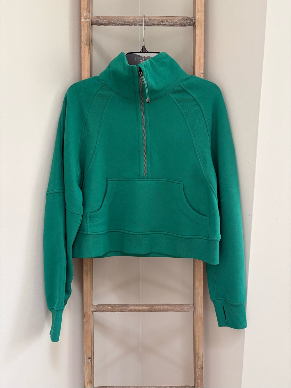 lululemon athletica Emerald Green Half-Zip Cropped Pullover